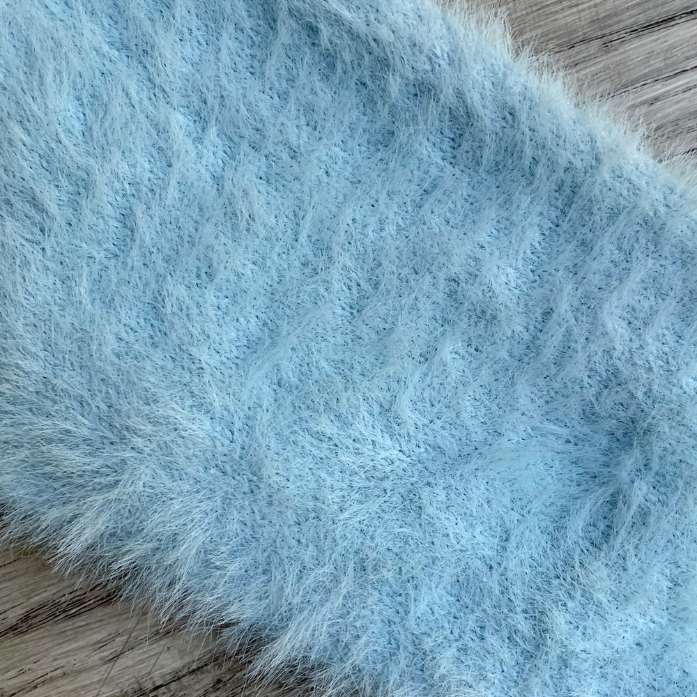Princess Polly Fuzzy Sweater Cardigan Button Down Stretchy Light Blue SZ S/M - Picture 4 of 9